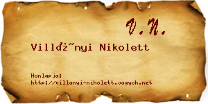 Villányi Nikolett névjegykártya